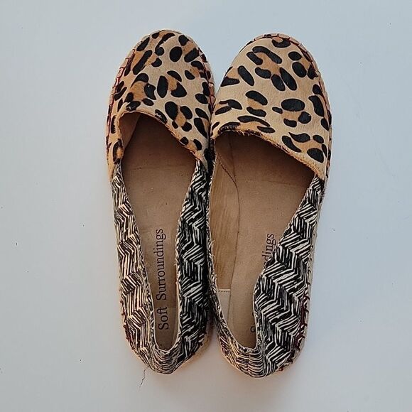 10 SOFT SURROUNDINGS ANIMAL PRINT LEOPARD ROPE ESPADRILLE SLIP ON SHOES - Picture 10 of 12